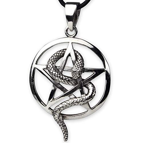 Anhänger Pentagramm mit Schlange 925 Sterling Silber 2,6cm von Toms-Silver