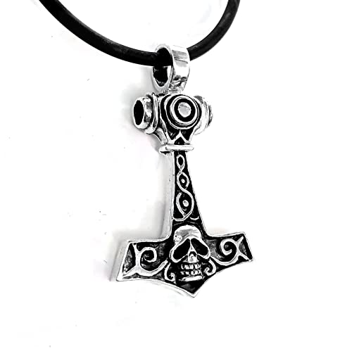 Anhänger Thors Hammer mit Totenkopf 925 Sterling Silber L 3,5cm Anhänger Thors Hammer mit Totenkopf 925 Sterling Silber L 3,5cm von Toms-Silver