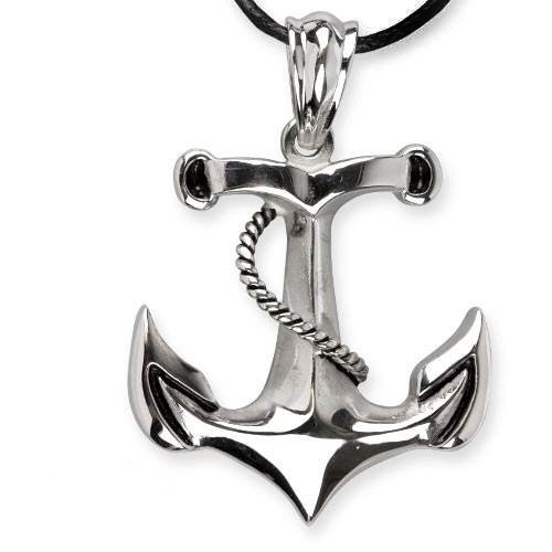 Toms-Silver Anhänger großer Anker Anchor Edelstahl mit Lederband Länge 5,7cm von Toms-Silver