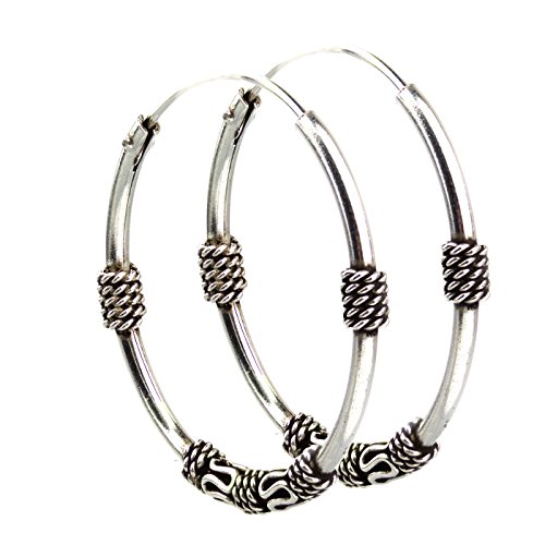 Bali Creolen aus 925 Sterling Silber Durchmesser 3cm von Toms-Silver