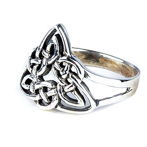 Dreieckiger Ring Keltischer Knoten 925 Sterling Silber Höhe 1,5cm (56 (17.8)) von Toms-Silver