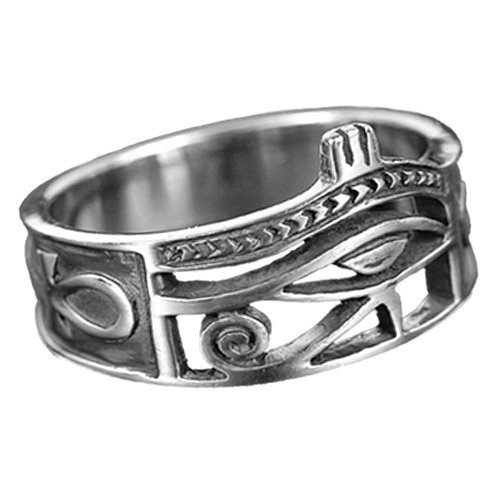 Ring Horus Horusauge mit Ankh 925 Sterling Silber von Toms-Silver
