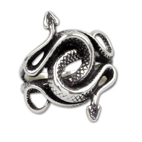 Schlangenring Ring Schlangen Double Snake aus 925 Sterling Silber (54 (17.2)) von Toms-Silver