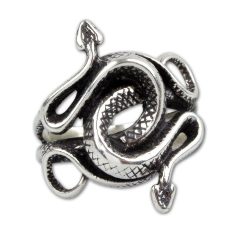 Schlangenring Ring Schlangen Double Snake aus 925 Sterling Silber (58 (18.5)) von Toms-Silver