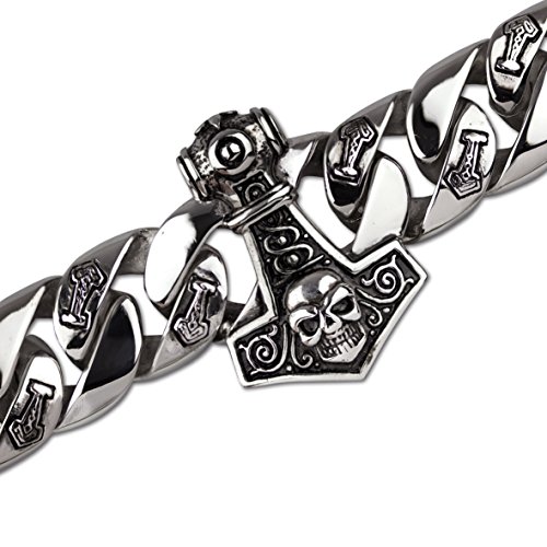 Thors Hammer Panzerarmband aus Edelstahl (21) von Toms-Silver