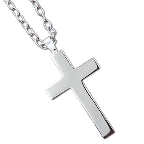 Toms-Silver Anhänger grosses Kreuz mit Kette Big Cross Länge 6,5cm aus Edelstahl von Toms-Silver