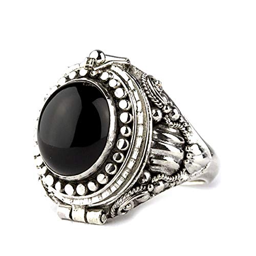 Toms-Silver Ring Secret Box zum Öffnen Giftring 925 Silber mit Onyx Höhe 2cm (56 (17.8)) von Toms-Silver