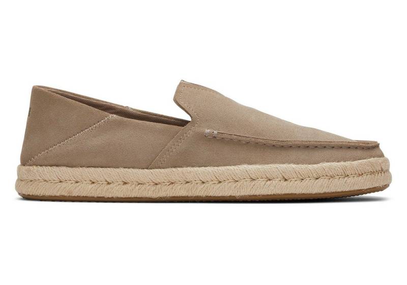 TOMS Alonso Loafer aus Suede mit Seilsohle Taupe Espadrille von Toms