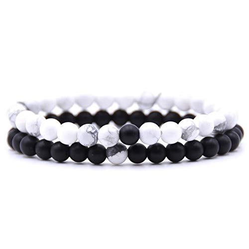 Tomsey A408 Armband mit schwarzen und weißen Perlen für Herren und Damen, luxuriöser Geschenkbeutel Tomsey A408 Armband mit schwarzen und weißen Perlen für Herren und Damen, luxuriöser Geschenkbeutel von Tomsey