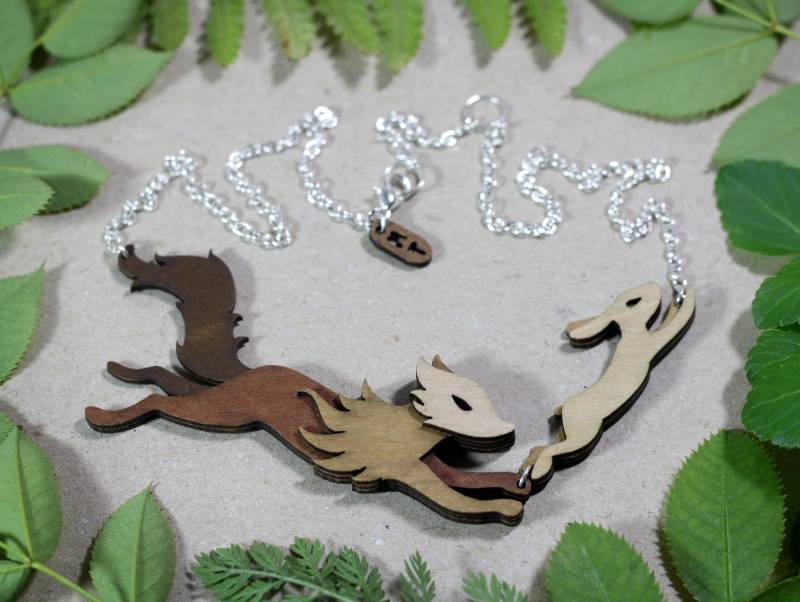 Fuchs Und Hase Halskette - Woodland Collection von TomskyStore