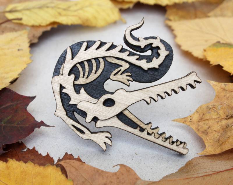 Krokodil/Skelett Brosche - Afterlife Kollektion von TomskyStore