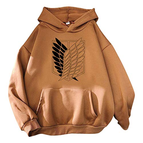 Tomwell Hoodie Herren Damen AOT Scouting Legion Aufklärungstrupp Anime Pullover 3D Pulli Männer A.N.T Ackermann Sweatshirt Langarm Shirt Casual Top B Khaki L von Tomwell