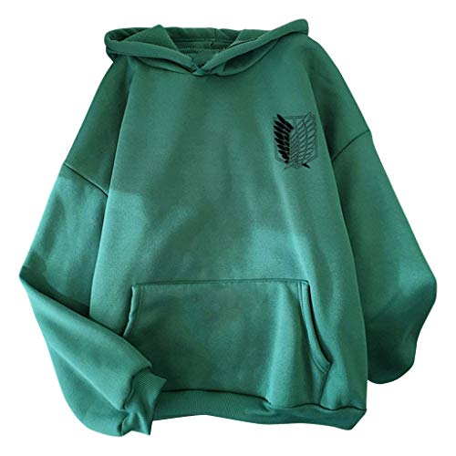 Tomwell Hoodie Herren Damen AOT Scouting Legion Aufklärungstrupp Anime Pullover 3D Pulli Männer A.N.T Ackermann Sweatshirt Langarm Shirt Casual Top C Grün L von Tomwell