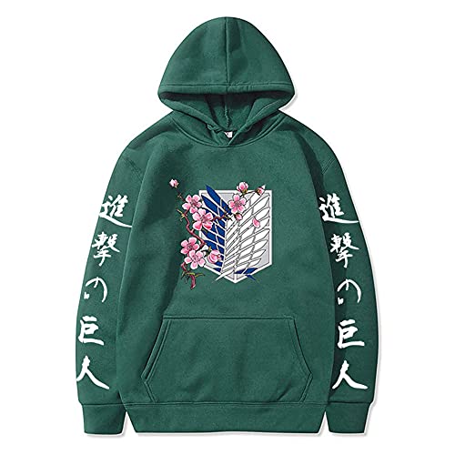 Tomwell Hoodie Herren Damen Sweatshirt AOT Scouting Legion The Wings of Freedom Anime Pullover 3D Pulli Männer A.N.T Ackermann Casual Top Grün M von Tomwell