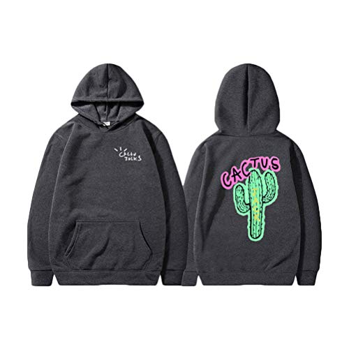 Tomwell Cactus Druck Langarm Sweatshirt Mit Kapuze Harajuku Hoodie Hip Hop Hoodie Kapuzenpullover Pullover Hooded Hoody Dunkelgrau L von Tomwell