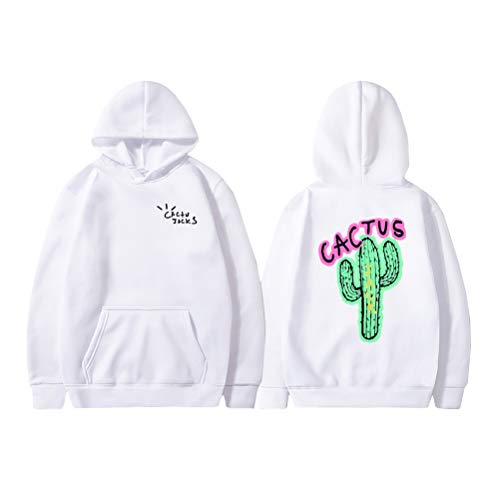 Tomwell Cactus Druck Langarm Sweatshirt Mit Kapuze Harajuku Hoodie Hip Hop Hoodie Kapuzenpullover Pullover Hooded Hoody Weiß L von Tomwell