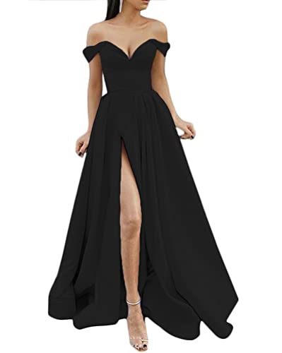 Tomwell Damen Hochzeitskleid Einfarbig Kleider V-Ausschnitt Split Maxi Abendkleid Abendkleid Brautjungfernkleider Sexy Schlitz Dress Maxikleid Freizeit Langes Kleid für Frauen A Schwarz XL Tomwell Damen Hochzeitskleid Einfarbig Kleider V-Ausschnitt Split Maxi Abendkleid Abendkleid Brautjungfernkleider Sexy Schlitz Dress Maxikleid Freizeit Langes Kleid für Frauen A Schwarz XL von Tomwell