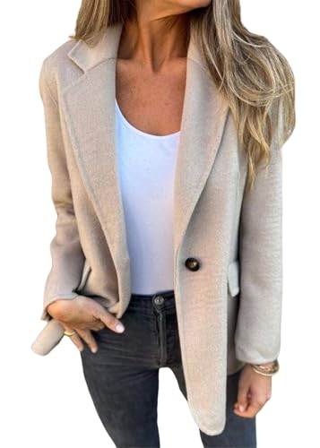 Tomwell Damen Kurze Wolljacke Elegant Revers Langärmelige Übergangsjacke Einfarbig Mantel Warme Outwear Herbst Winter Jacke A Aprikose M Tomwell Damen Kurze Wolljacke Elegant Revers Langärmelige Übergangsjacke Einfarbig Mantel Warme Outwear Herbst Winter Jacke A Aprikose M von Tomwell