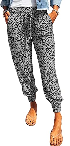 Tomwell Damen Pant Lange Haremshose Schlupfhose Strandhose Boho Strand Hosen Lässige Haremshose Sommer Hose Straight Bein Hose Flower Freizeithose Stoffhose A Grau L von Tomwell