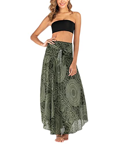 Tomwell Damen Rock Blumenmuster Sommerrock Maxirock Elastische Taille Freizeitrock A Linie Swing Röcke Strandrock A Grün Einheitsgröße Tomwell Damen Rock Blumenmuster Sommerrock Maxirock Elastische Taille Freizeitrock A Linie Swing Röcke Strandrock A Grün Einheitsgröße von Tomwell