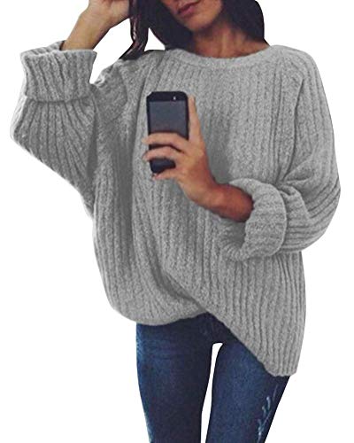 Tomwell Damen Rollkragenpullover Elegant Langarm Strickpullover Weich Rippstrick Pulli mit Stehkragen für Winter Z Grau 42 von Tomwell