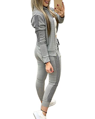 Tomwell Damen Sportanzug Trainingsanzug Mode 2 Stück Set Rollkragen Sweatshirt mit Jogginghose Bequem Jogginganzug Freizeitanzug C Grau L Tomwell Damen Sportanzug Trainingsanzug Mode 2 Stück Set Rollkragen Sweatshirt mit Jogginghose Bequem Jogginganzug Freizeitanzug C Grau L von Tomwell