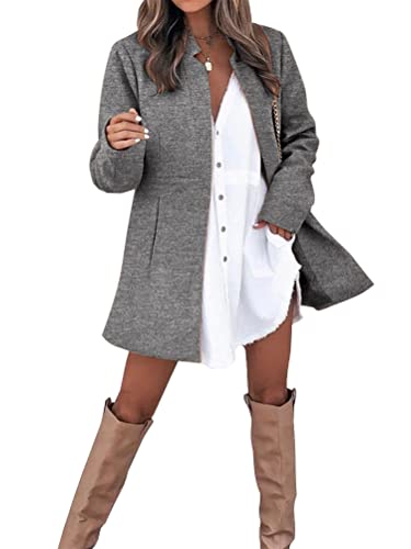 Tomwell Damen Trenchcoat Zweireiher Mantel Wasserabweisender Jacke Dünne Übergangjacke Leichter Mantel Knielang Cardigan D Grau M von Tomwell