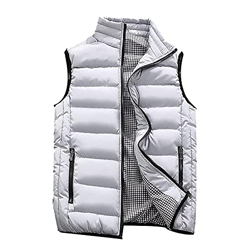 Tomwell Damen Weste Steppweste Vater Mutter und Kinder Familie Matching Outfit Waistcoat Solid Winter Warm Weste Übergangsweste Ärmellos mit Kapuze Daunenweste E Grau XXL von Tomwell