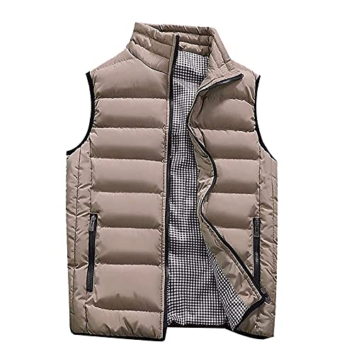 Tomwell Damen Weste Steppweste Vater Mutter und Kinder Familie Matching Outfit Waistcoat Solid Winter Warm Weste Übergangsweste Ärmellos mit Kapuze Daunenweste E Khaki XXL von Tomwell