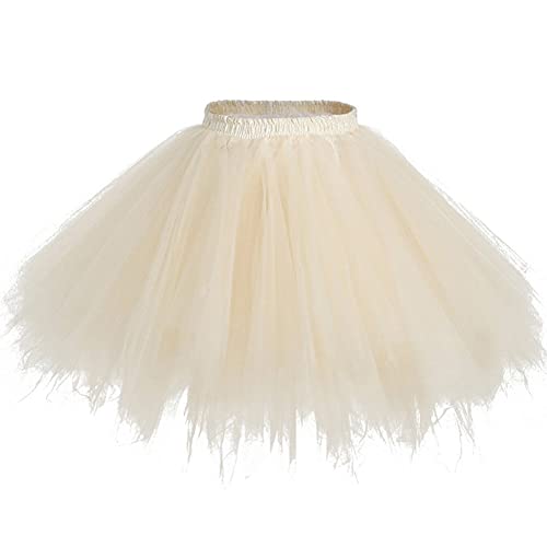 Tomwell Damen Kurze Unterkleid Petticoat Rock Ballett Tutu Unregelmäßig Mehrfarbige Pettiskirt Multi-Schichten Abendkleid von Tomwell