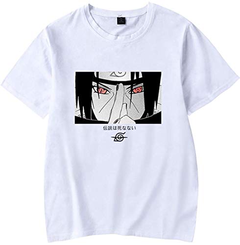 Tomwell Herren Anime 3D Aufdruck T-Shirt von Uchiha Itachi Shirt Mode Lässig Kurzarm Frauen Männer Mädchen Jungen Sommer Tops Unisex A Weiß S von Tomwell