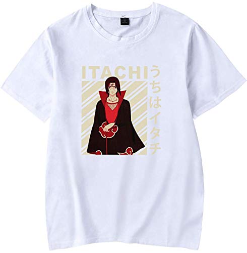 Tomwell Herren Anime 3D Aufdruck T-Shirt von Uchiha Itachi Shirt Mode Lässig Kurzarm Frauen Männer Mädchen Jungen Sommer Tops Unisex C Weiß L von Tomwell