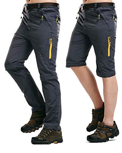 Tomwell Herren Bergsporthose Schnell Trocknende Abnehmbarer Elastische Lose Hose Funktionshose Wanderhose 1 Grau XS von Tomwell