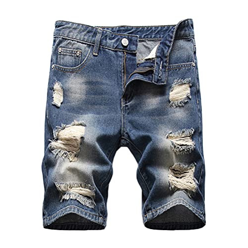 Tomwell Herren Jeans Shorts Patches Kurze Hose Sommer Bermuda Denim Männer Vintage Jeanshose Label Moderne Slim Fit Mix J 38 von Tomwell