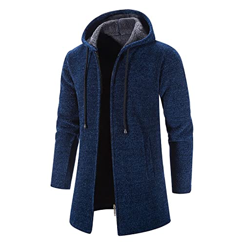 Tomwell Herren Kapuze Wintermantel Mantel Lang Slim Fit Herrenmantel Winter Premium Business Mantel Männer Wollmantel Langer Trenchcoat Mantel Windbreaker Warm Wolle Mantel Rot XS von Tomwell