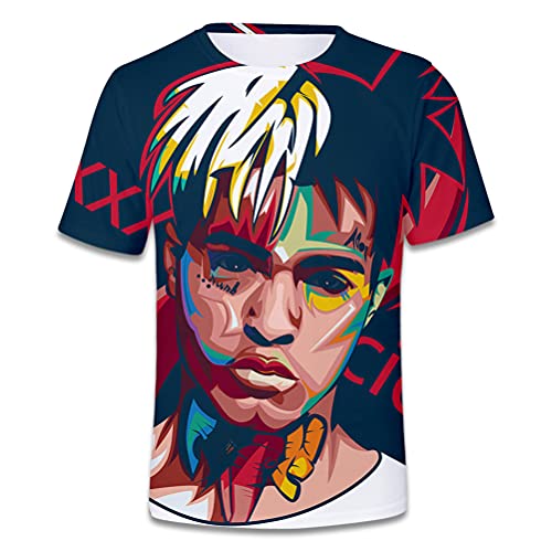 Tomwell Herren und Damen Hip Hop T-Shirt Lil Peep und Xxxtentacion Fan Shirt 3D Drucken Kurzarm Oberteile Bekleidung Sommer lockere Kleidung atmungsaktiv Tops Stil 1 XS von Tomwell