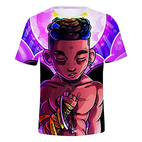 Tomwell Herren und Damen Hip Hop T-Shirt Lil Peep und Xxxtentacion Fan Shirt 3D Drucken Kurzarm Oberteile Bekleidung Sommer lockere Kleidung atmungsaktiv Tops Stil 10 M von Tomwell