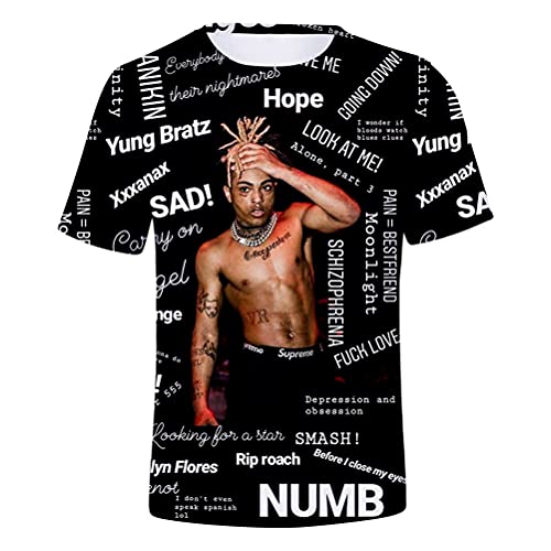 Tomwell Herren und Damen Hip Hop T-Shirt Lil Peep und Xxxtentacion Fan Shirt 3D Drucken Kurzarm Oberteile Bekleidung Sommer lockere Kleidung atmungsaktiv Tops Stil 11 S von Tomwell