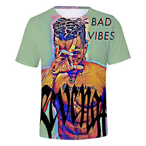 Tomwell Herren und Damen Hip Hop T-Shirt Lil Peep und Xxxtentacion Fan Shirt 3D Drucken Kurzarm Oberteile Bekleidung Sommer lockere Kleidung atmungsaktiv Tops Stil 12 M von Tomwell