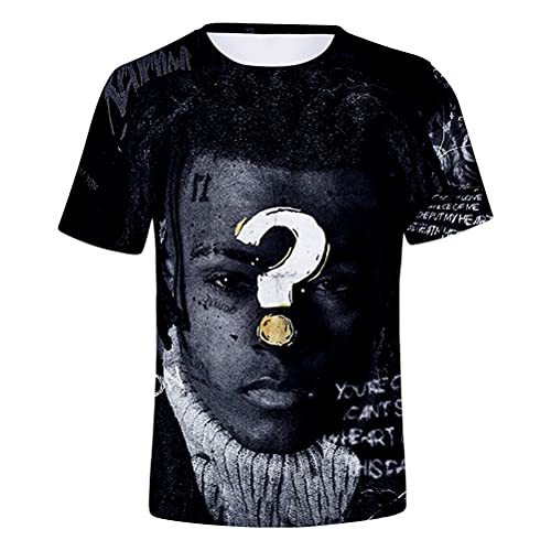 Tomwell Herren und Damen Hip Hop T-Shirt Lil Peep und Xxxtentacion Fan Shirt 3D Drucken Kurzarm Oberteile Bekleidung Sommer lockere Kleidung atmungsaktiv Tops Stil 19 M von Tomwell