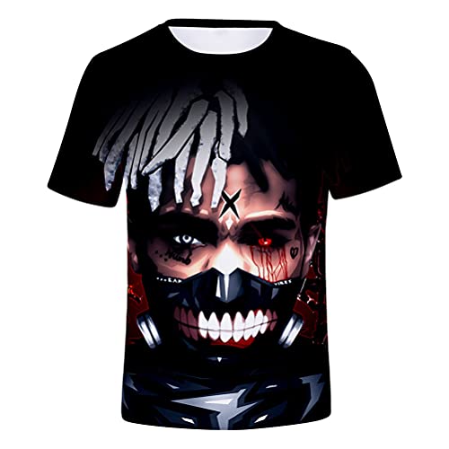 Tomwell Herren und Damen Hip Hop T-Shirt Lil Peep und Xxxtentacion Fan Shirt 3D Drucken Kurzarm Oberteile Bekleidung Sommer lockere Kleidung atmungsaktiv Tops Stil 24 S von Tomwell