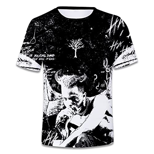 Tomwell Herren und Damen Hip Hop T-Shirt Lil Peep und Xxxtentacion Fan Shirt 3D Drucken Kurzarm Oberteile Bekleidung Sommer lockere Kleidung atmungsaktiv Tops Stil 7 M von Tomwell