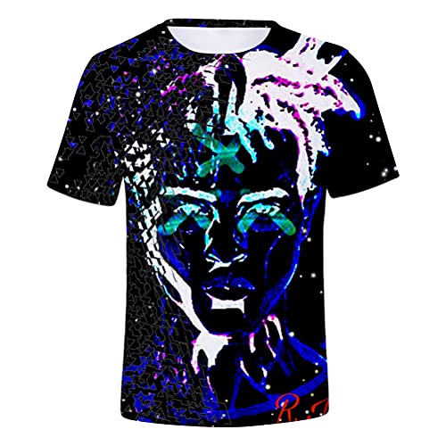 Tomwell Herren und Damen Hip Hop T-Shirt Lil Peep und Xxxtentacion Fan Shirt 3D Drucken Kurzarm Oberteile Bekleidung Sommer lockere Kleidung atmungsaktiv Tops Stil 8 XS von Tomwell