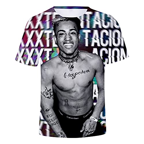 Tomwell Herren und Damen Hip Hop T-Shirt Lil Peep und Xxxtentacion Fan Shirt 3D Drucken Kurzarm Oberteile Bekleidung Sommer lockere Kleidung atmungsaktiv Tops Stil 9 S von Tomwell