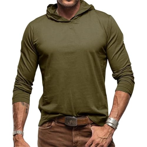 Tomwell Hoodie Herren Einfarbig Kapuzenpullover Casual Langarmshirt Winter Sweatshirt Hoody Pullover Casual Kapuzenshirt A Armeegrün M von Tomwell