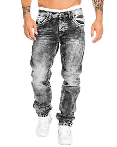 Tomwell Jeans Herren Slim Fit Jeanshose Männer Stretch Designer Hose Denim A Grau L von Tomwell