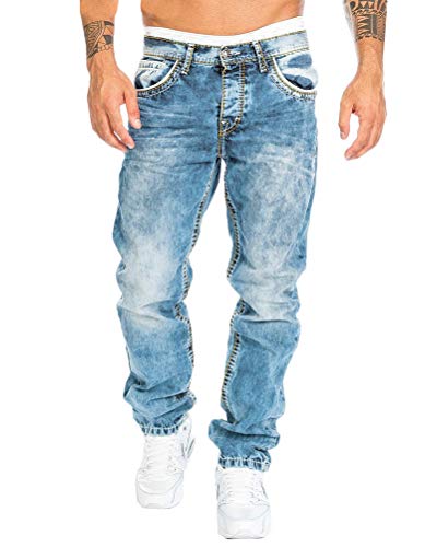 Tomwell Jeans Herren Slim Fit Jeanshose Männer Stretch Designer Hose Denim A Hellblau M von Tomwell