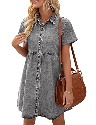 Tomwell Jeanskleider Damen Sommer Bandeau Denim Bodycon Minikleid Schlank Ärmellos V Ausschnitt Spaghetti Träger Kleider Rückenfreies Partykleid Cocktailkleid Z Grau XS von Tomwell