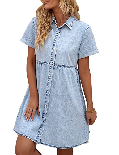 Tomwell Jeanskleider Damen Sommer Bandeau Denim Bodycon Minikleid Schlank Ärmellos V Ausschnitt Spaghetti Träger Kleider Rückenfreies Partykleid Cocktailkleid Z Hellblau XXL von Tomwell