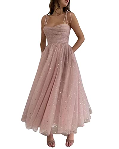 Tomwell Mode Kleid Hübsche Kleid Damen Sexy V-Ausschnitt Frauen Wickelkleid Laterne Ärmel Schlitz Kleider D Rosa M von Tomwell